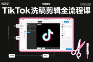 TikTok洗稿剪辑全流程课，PR洗稿剪辑全流程，TK洗稿运营课-八瞄副业网
