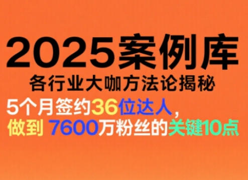 2025案例库,收录各行业大咖的方法论,各行业大咖方法论揭秘-八瞄副业网