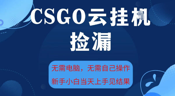 CSGO云挂G全自动捡漏,最新独家玩法,无需电脑操作,新手小白日入5张+【揭秘】-八瞄副业网