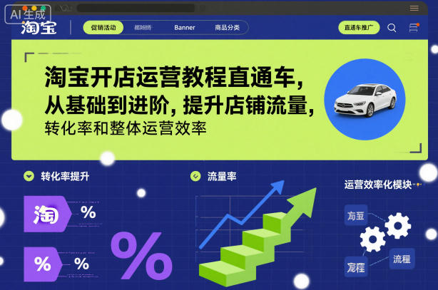 淘宝开店运营教程直通车，从基础到进阶，提升店铺流量，转化率和整体运营效率（更新11月）-八瞄副业网