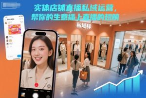 实体店铺直播私域运营，帮你的生意插上直播的翅膀-八瞄副业网