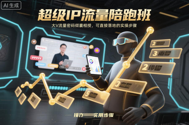 超级IP流量陪跑班，大V流量密码倾囊相授，可直接落地的实操步骤-八瞄副业网