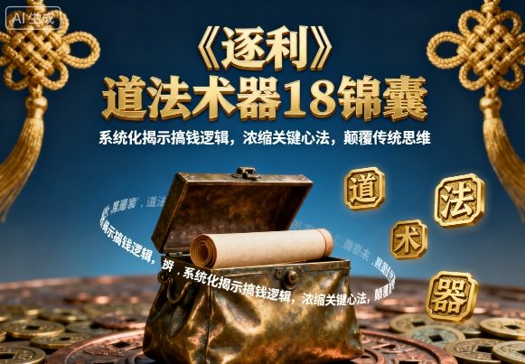 《逐利》道法术器18锦囊，系统化揭示搞钱逻辑，浓缩关键心法，颠覆传统思维（更新）-八瞄副业网