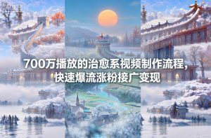 700万播放的治愈系视频制作流程,快速爆流涨粉接广变现-八瞄副业网