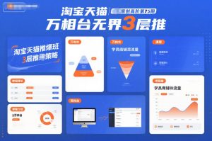 淘宝天猫推爆班原创高阶第75期,万相台无界3层推-八瞄副业网