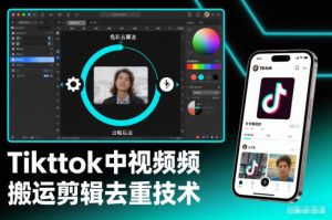 Tiktok中视频纯搬运剪辑去重技术,外来技术,自行测试-八瞄副业网