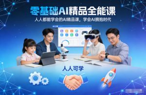 零基础AI精品全能课,人人都能学会的AI精品课,学会AI拥抱时代-八瞄副业网