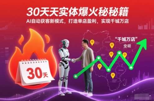 30天实体爆火秘籍，AI自动获客新模式，打造单店盈利，实现千城万店-八瞄副业网