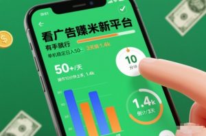 看广告賺米新平台,有手就行,单机稳定日入50+,操作10分钟上手,3天搞了1.4k【揭秘】-八瞄副业网