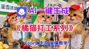 Coze扣子工作流一键生成胖橘猫打工短视频,保姆级实操搭建教学-八瞄副业网