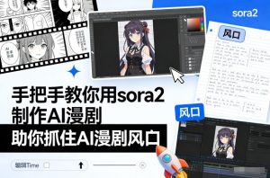 手把手教你用sora2制作AI漫剧，助你抓住AI漫剧风口-八瞄副业网