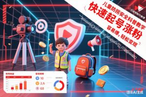儿童防拐安全科普知识视频制作教学，快速起号涨粉，容易爆，轻松变现-八瞄副业网