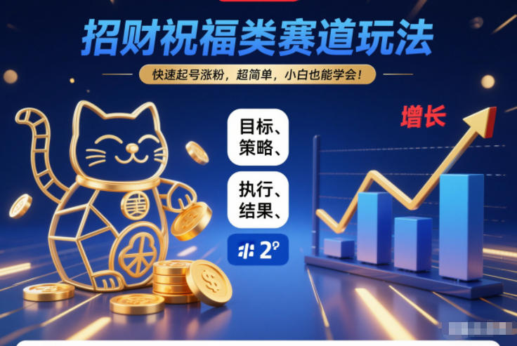 招财祝福类赛道玩法，快速起号涨粉，超简单，小白也能学会！-八瞄副业网