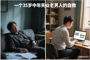 付费文章：一个35岁中年失业老男人的自救-八瞄副业网