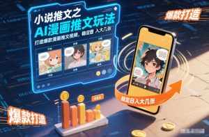 小说推文之AI漫画推文玩法，打造爆款漫画推文视频，稳定日入大几张-八瞄副业网