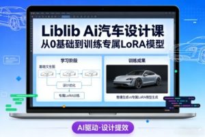 Liblib Ai汽车设计课，从0基础文生图，到教你训练专属设计和风格LoRA模型-八瞄副业网