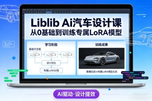 Liblib Ai汽车设计课，从0基础文生图，到教你训练专属设计和风格LoRA模型-八瞄副业网