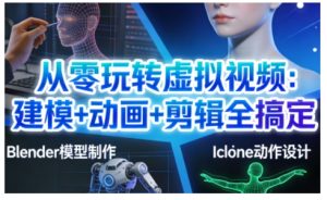从零玩转虚拟视频：建模+动画+剪辑全搞定，轻松创作出专业级的虚拟视频内容-八瞄副业网