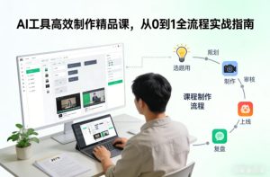 AI工具高效制作精品课，从0到1全流程实战指南-八瞄副业网
