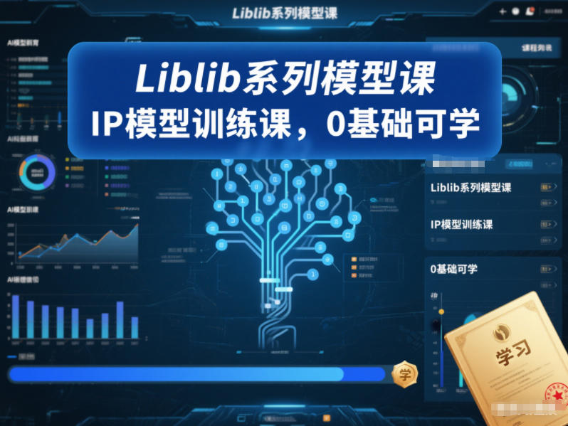 Liblib系列模型课，IP模型训练课，0基础可学-八瞄副业网