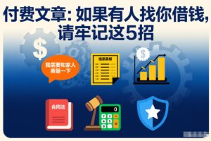 付费文章：如果有人找你借钱，请牢记这5招-八瞄副业网