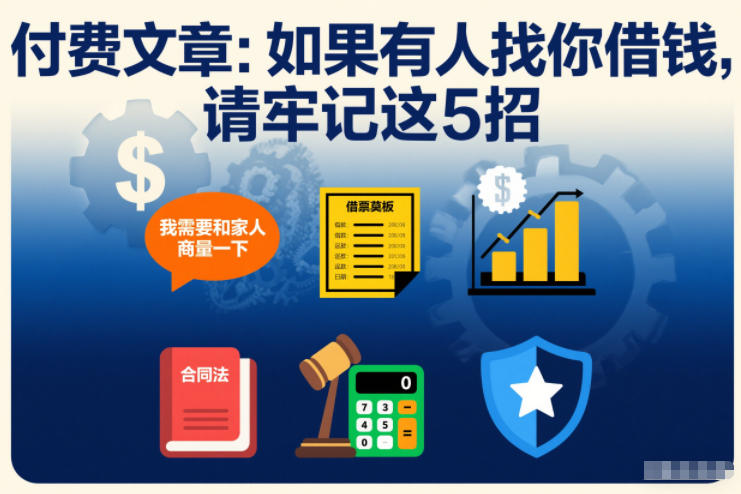 付费文章：如果有人找你借钱，请牢记这5招-八瞄副业网