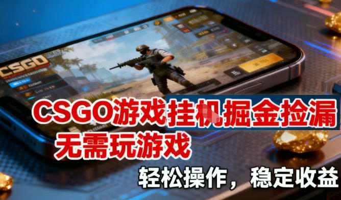 CSGO游戏挂G掘金捡漏,不需要玩游戏,操作简单,收益稳定【揭秘】-八瞄副业网