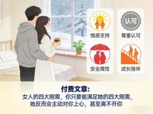 付费文章：女人的四大刚需，你只要能满足她的四大刚需，她反而会主动对你上心，甚至离不开你-八瞄副业网