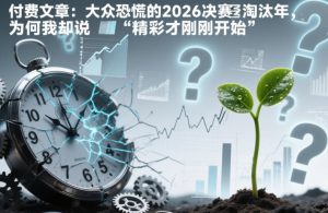付费文章：大众恐慌的2026决赛淘汰年，为何我却说“精彩才刚刚开始”？-八瞄副业网