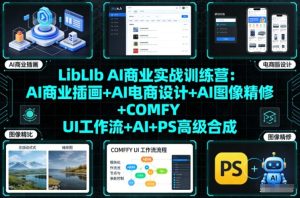 LibLIb AI商业实战训练营：AI商业插画+AI电商设计+AI图像精修+COMFY UI工作流+AI+PS高级合成-八瞄副业网