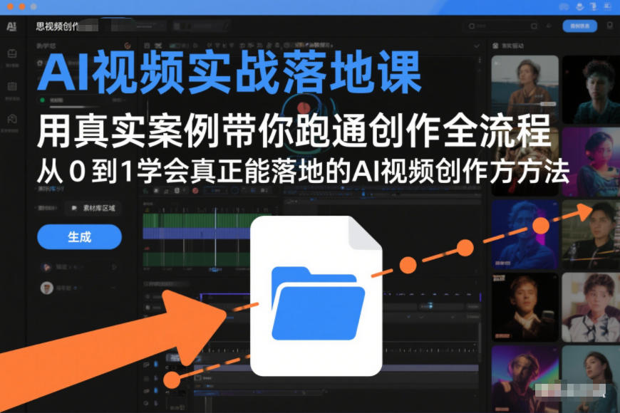 AI视频实战落地课，用真实案例带你跑通创作全流程，从0到1学会真正能落地的AI视频创作方法-八瞄副业网
