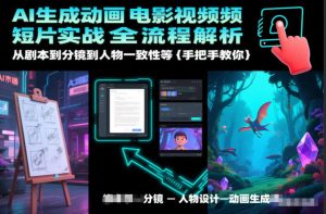 AI生成动画电影视频短片实战全流程解析，从剧本到分镜到人物一致性等手把手教你-八瞄副业网