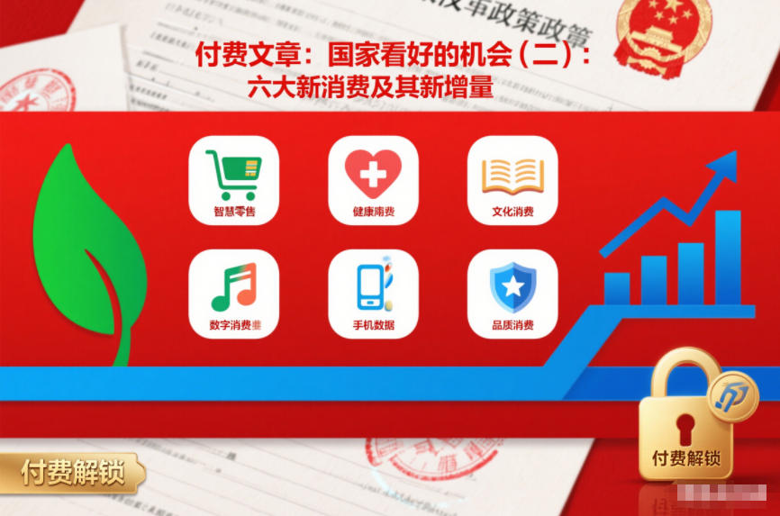 付费文章：国家看好的机会(二)：六大新消费及其新增量-八瞄副业网
