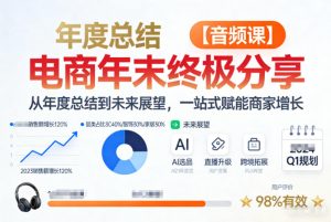 电商年未终极分享，从年度总结到未来展望，一站式赋能商家增长【音频课】-八瞄副业网