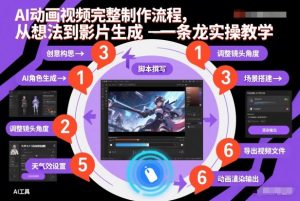AI动画视频完整制作流程，从想法到影片生成一条龙实操教学-八瞄副业网