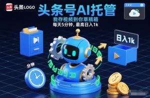 头条号AI托管，我存视频到你草稿箱，每天5分钟，最高日入1k【揭秘】-八瞄副业网