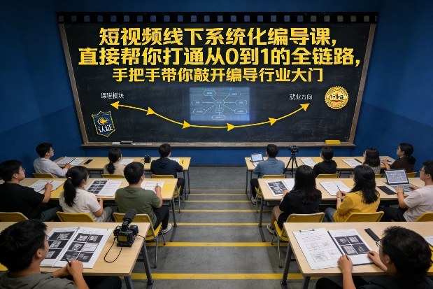 短视频线下系统化编导课，直接帮你打通从0到1的全链路，手把手带你敲开编导行业大门-八瞄副业网
