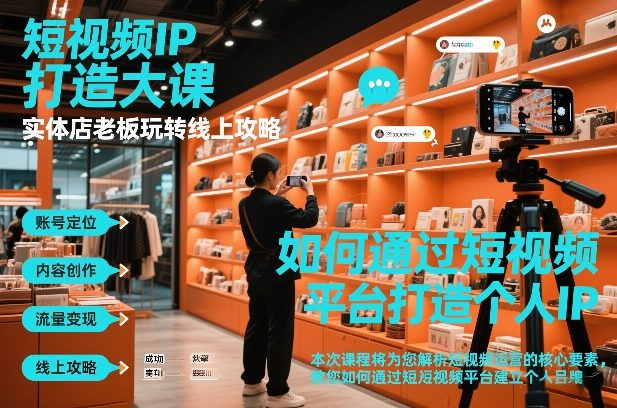 短视频ip打造大课,实体店老板玩转线上攻略-八瞄副业网