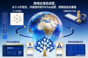 跨境出海实战营，从个人IP定位、内容创作到TikTok运营、跨境选品全覆盖-八瞄副业网
