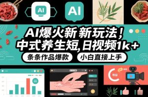 AI爆火新玩法，中式养生短视频，日收益1k+条条作品爆款，小白直接上手，附详细教程-八瞄副业网