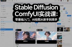 Stable Diffusion ComfyUI实战课：零基础入门，AI绘图从新手到高手-八瞄副业网