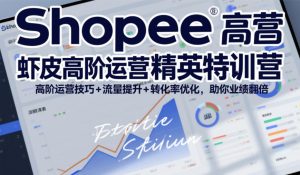 Shopee虾皮高阶运营精英特训营，高阶运营技巧+流量提升+转化率优化，助你业绩翻倍-八瞄副业网