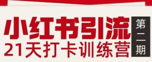 小红书引流21天打卡训练营第二期，助你快速打通小红书私域引流打粉-八瞄副业网