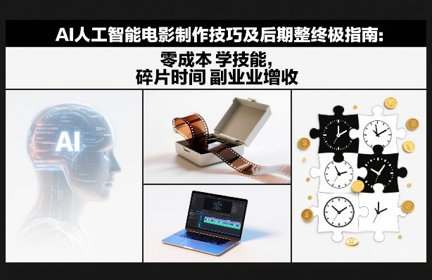 AI人工智能电影制作技巧及后期完整终极指南：零成本学技能，碎片时间副业增收-八瞄副业网
