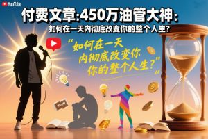付费文章：450万油管大神：如何在一天内彻底改变你的整个人生？-八瞄副业网