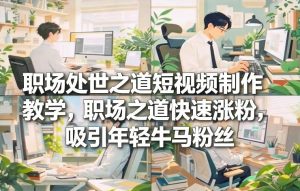职场处世之道短视频制作教学，职场之道快速涨粉，吸引年轻牛马粉丝-八瞄副业网
