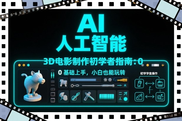 AI人工智能3D电影制作初学者指南：0基础上手，小白也能玩转-八瞄副业网