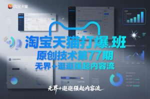 淘宝天猫打爆班原创技术第77期，无界+逛逛强起内容流-八瞄副业网