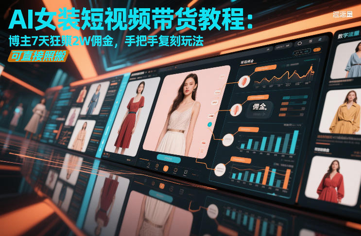AI女装短视频带货教程：博主7天狂賺2W佣金，手把手复刻玩法，可直接照搬-八瞄副业网