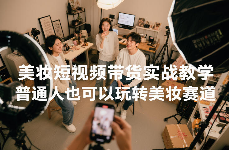 美妆短视频带货实战教学，普通人也可以玩转美妆赛道-八瞄副业网